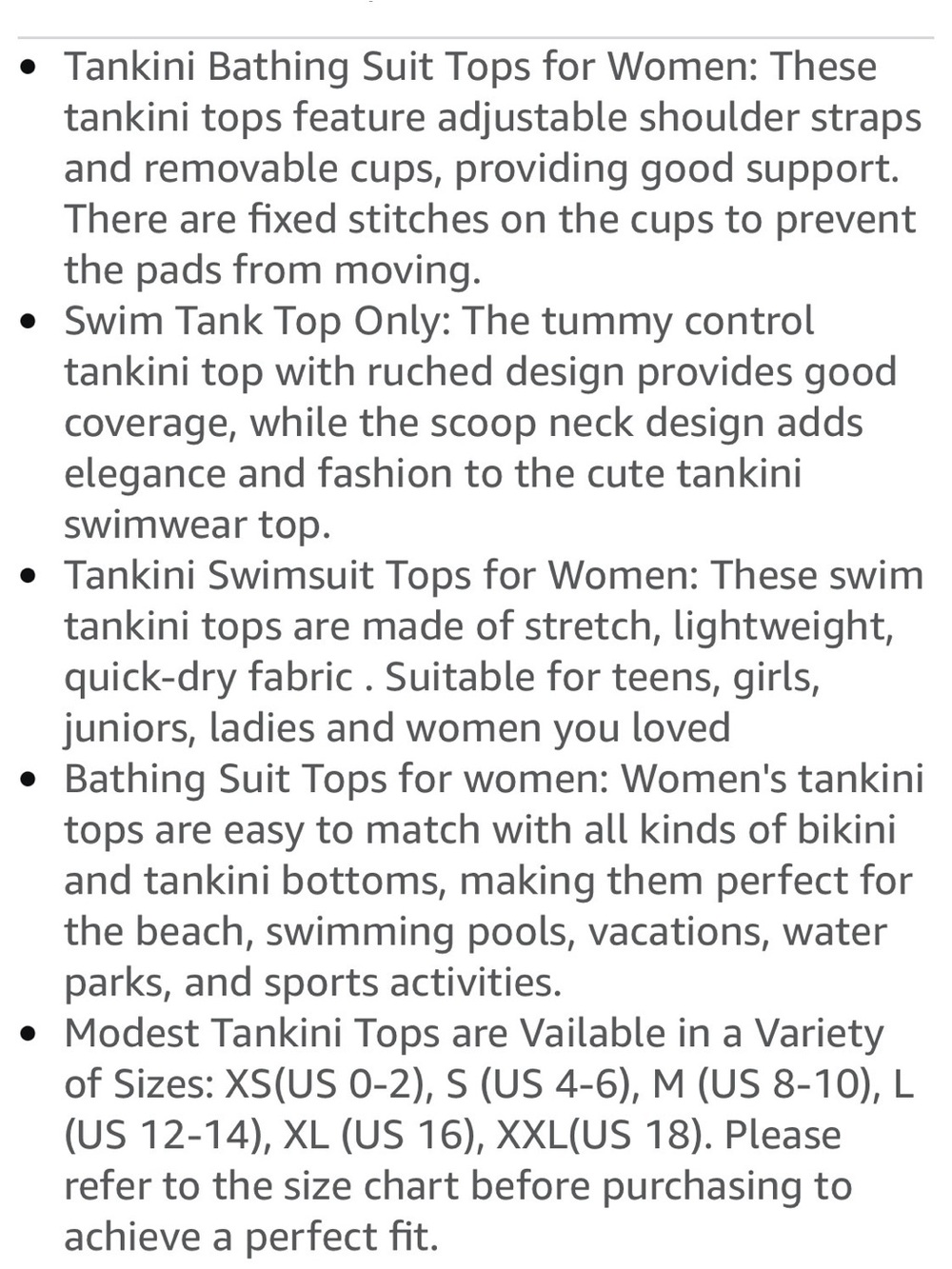 Aqua Eve Tankini padded top Large - Picture 6 of 9